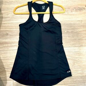NWOT Champion Black 90% poly/10%Spandex racer back tank in size XS.